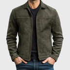 Dylan - Men's Vintage Leather Zip Jacket