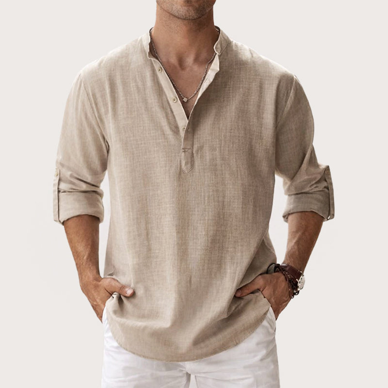 Dylan - Men's Long Sleeve Lightweight Henley Shirt