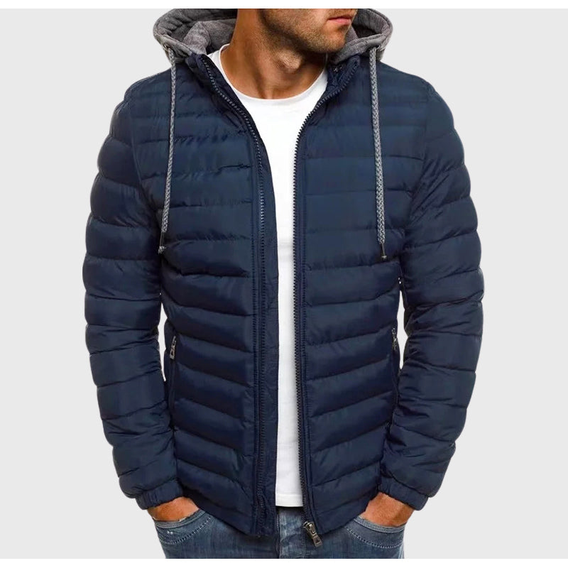 Eddie - Men's Narrow-Baffle Hooded Puffer Jacket