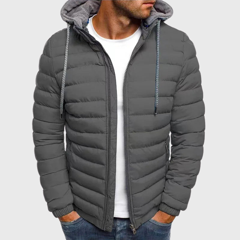 Eddie - Men's Narrow-Baffle Hooded Puffer Jacket