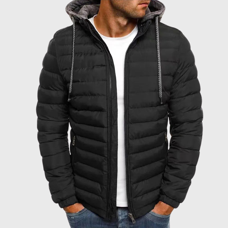 Eddie - Men's Narrow-Baffle Hooded Puffer Jacket