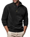 Edison - Men's Faux Suede Quarter-Zip Sweatshirt