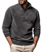 Edison - Men's Faux Suede Quarter-Zip Sweatshirt