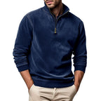 Edison - Men's Faux Suede Quarter-Zip Sweatshirt