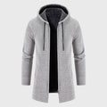Edison - Men's Textured Knit Longline Hoodie Jacket