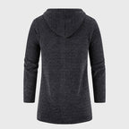 Edison - Men's Textured Knit Longline Hoodie Jacket