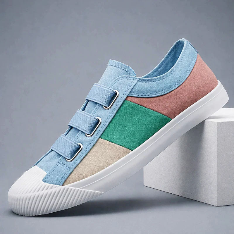 Eithan - Men's Retro Color Block Triple Strap Sneakers