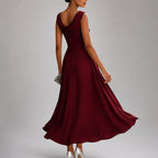 Elaine - Women's Cowl Neck Sleeveless Flowy Midi Dress