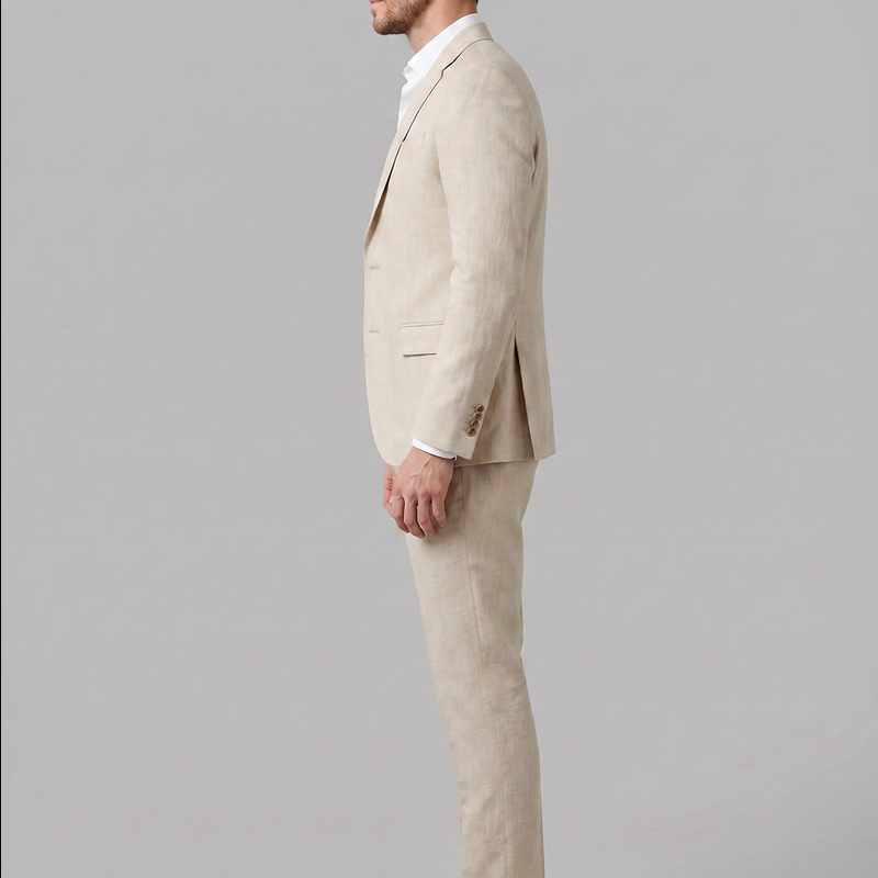 Elijah - Men's Linen Tailored Two-Piece Suit Set