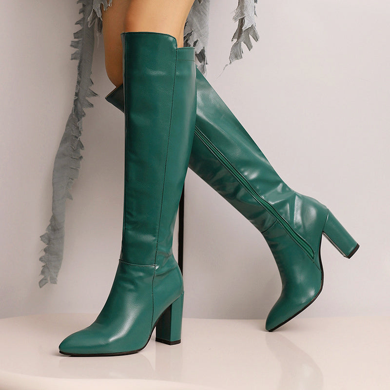 Eliza - Women's Knee-High Block Heel Boots