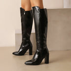 Eliza - Women's Knee-High Block Heel Boots