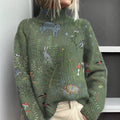 Emery - Women's  Embroidered Turtleneck Sweater
