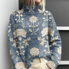 Emery - Women's  Embroidered Turtleneck Sweater