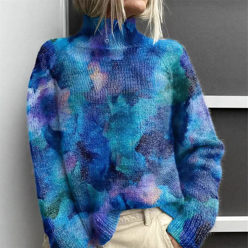 Emery - Women's  Embroidered Turtleneck Sweater