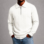 Emery - Men's Cable Knit Quarter Zip Polo Sweater
