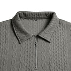 Emery - Men's Cable Knit Quarter Zip Polo Sweater
