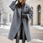 Emma - Women's Oversized Drop-Shoulder Long Woolen Coat