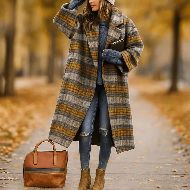 Emma - Women's Oversized Drop-Shoulder Long Woolen Coat