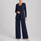 Emma - Women's Sequin Three-Piece Pants Set