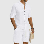Eric - Men’s Linen Blend Button-Up Beach Set