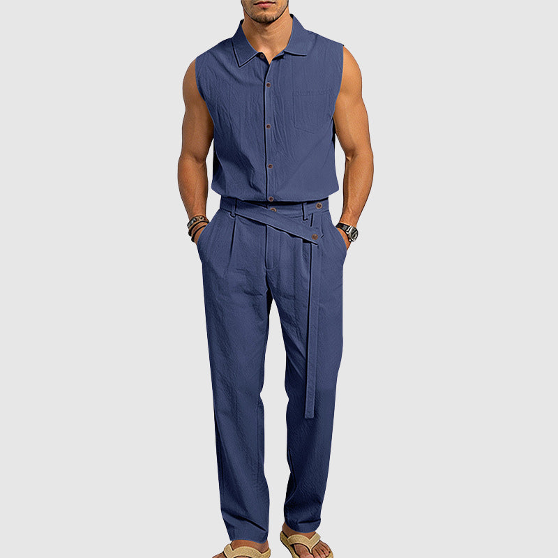 Ethan - Men's Relaxed Linen Blend Two-Piece Set