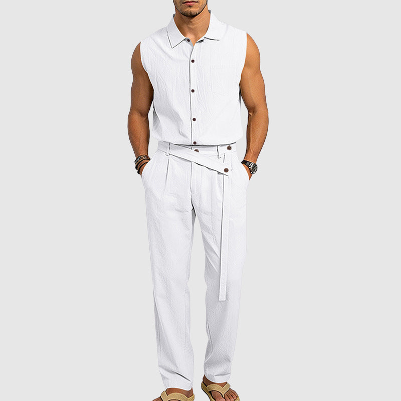 Ethan - Men's Relaxed Linen Blend Two-Piece Set