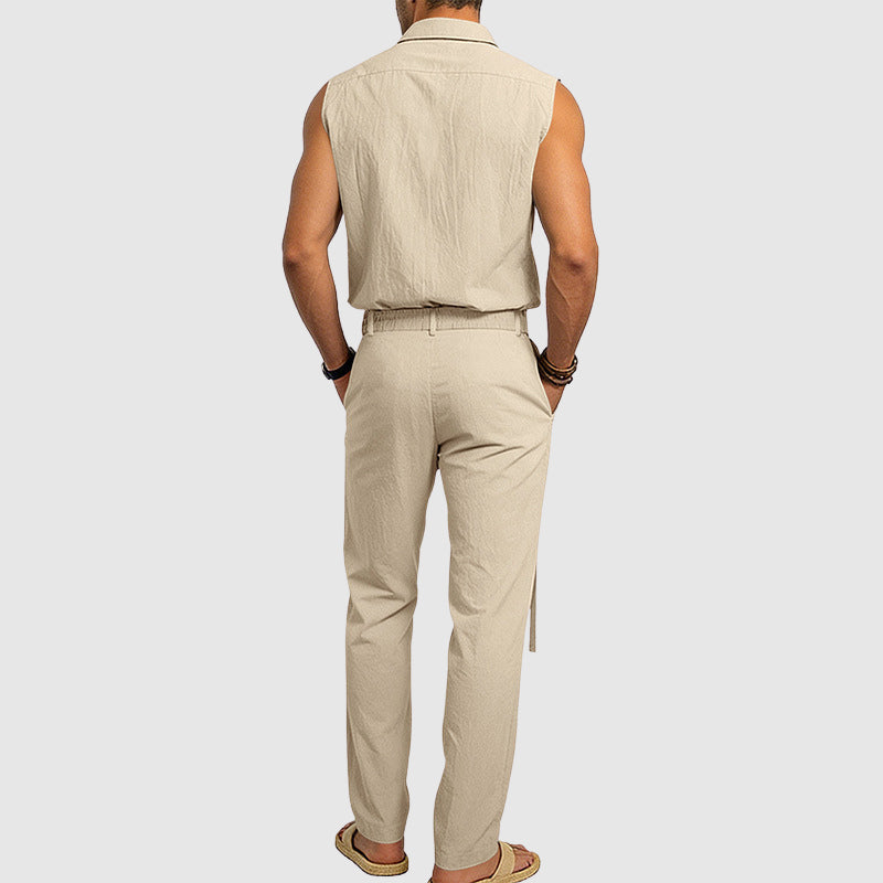 Ethan - Men's Relaxed Linen Blend Two-Piece Set