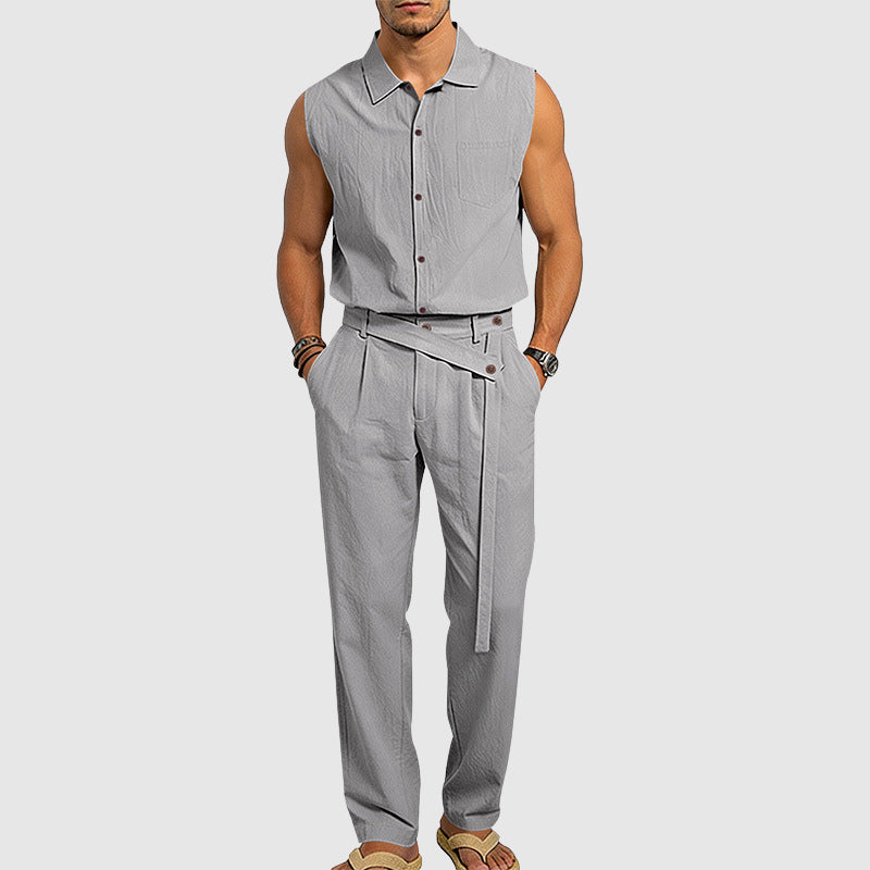 Ethan - Men's Relaxed Linen Blend Two-Piece Set