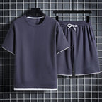Ethan - Men's Sporty Textured Two-Piece Set