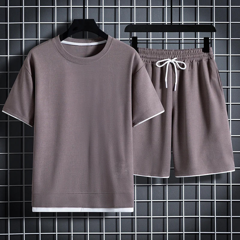 Ethan - Men's Sporty Textured Two-Piece Set