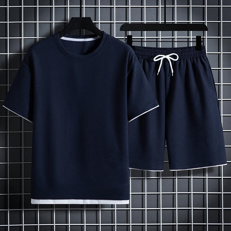 Ethan - Men's Sporty Textured Two-Piece Set