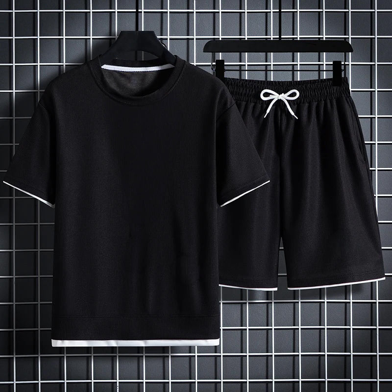Ethan - Men's Sporty Textured Two-Piece Set