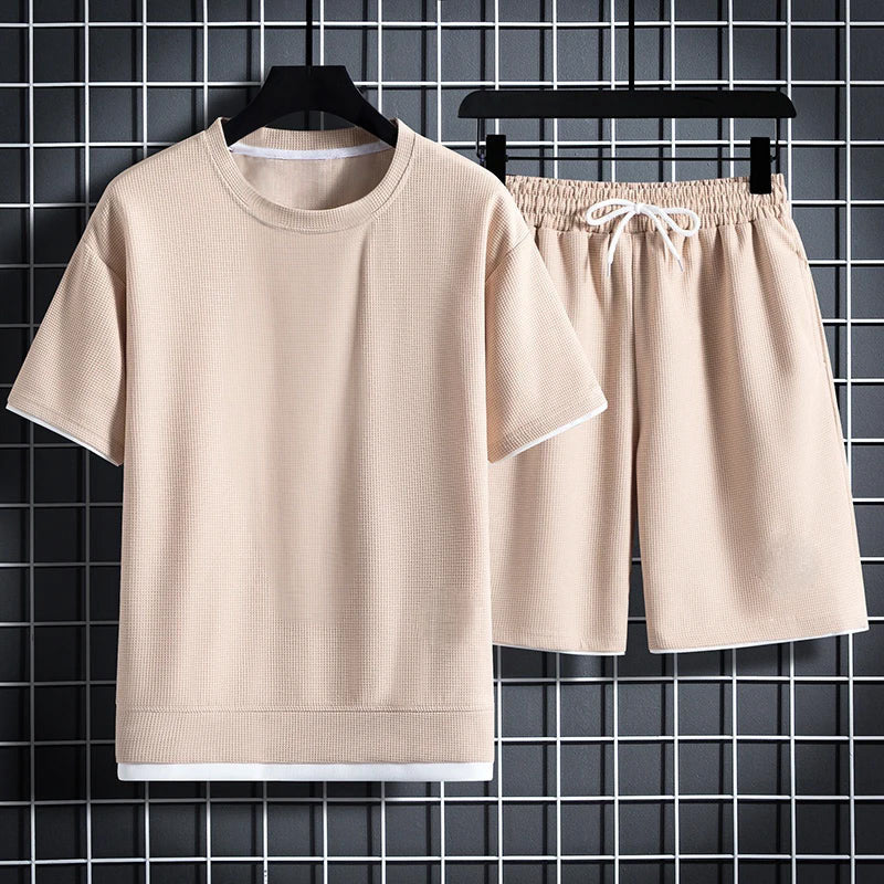 Ethan - Men's Sporty Textured Two-Piece Set