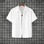 Ethan - Men's Textured Knit Button-Down Lounge Set