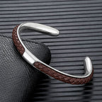 Ethan - Men's Woven Cord Open Cuff Bracelet