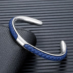 Ethan - Men's Woven Cord Open Cuff Bracelet