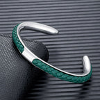 Ethan - Men's Woven Cord Open Cuff Bracelet