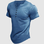 Evan - Men's Multi-Button Short Sleeve Henley T-Shirt