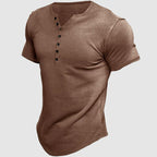 Evan - Men's Multi-Button Short Sleeve Henley T-Shirt