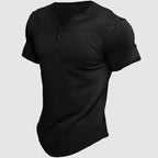 Evan - Men's Multi-Button Short Sleeve Henley T-Shirt