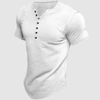 Evan - Men's Multi-Button Short Sleeve Henley T-Shirt