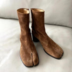 Evangeline - Women’s Leather Split-Toe Heeled Boots 1