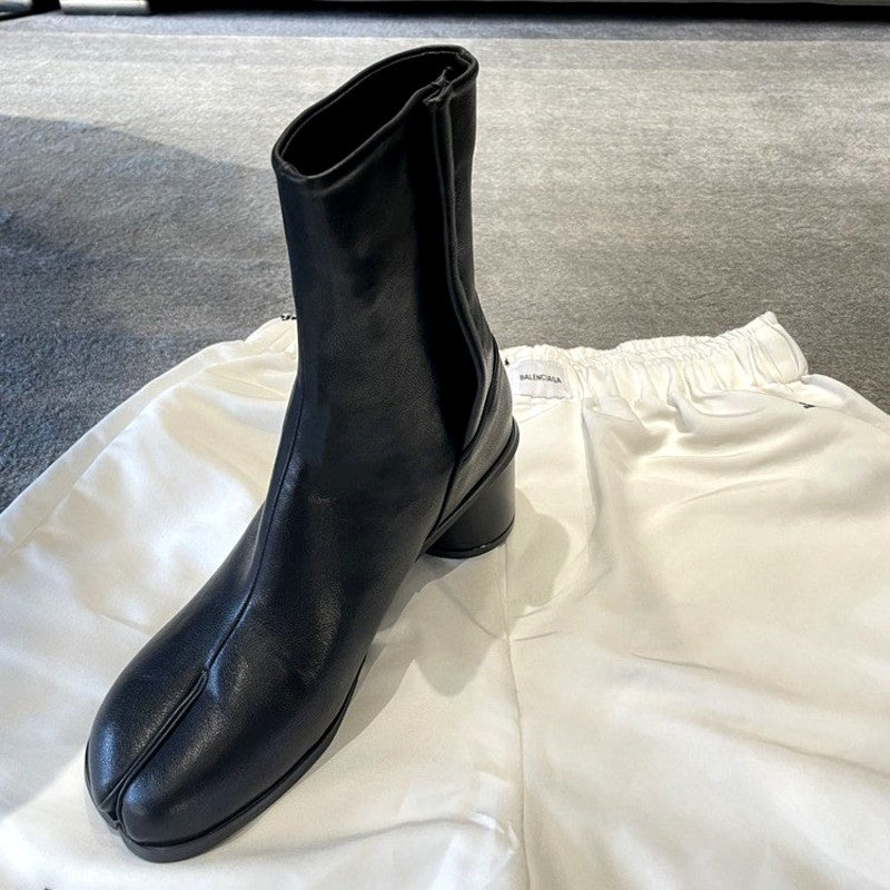 Evangeline - Women’s Leather Split-Toe Heeled Boots 4
