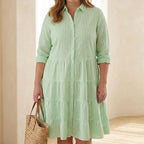 Eve - Women's 3/4 Sleeve Cascade Boho Summer Dress