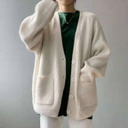 Evie - Women's Oversized Knit Cardigan with Patch Pockets