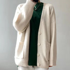 Evie - Women's Oversized Knit Cardigan with Patch Pockets