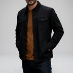 Felix - Men's Tailored Point-Collar Utility Jacket with Flap Pockets