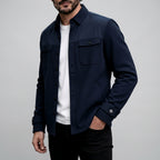 Felix - Men's Tailored Point-Collar Utility Jacket with Flap Pockets