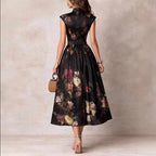 Filomena - Women's Botanical Tank Slim Fit Full-length Dress