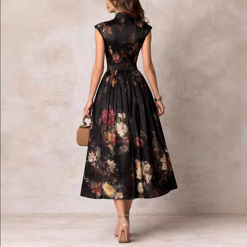Filomena - Women's Botanical Tank Slim Fit Full-length Dress